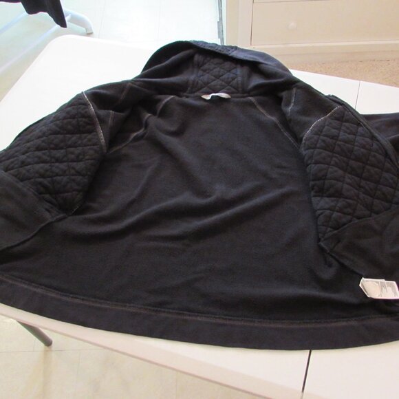 North Face Black Quilted Hoodie Jacket Size Large - Picture 6 of 15